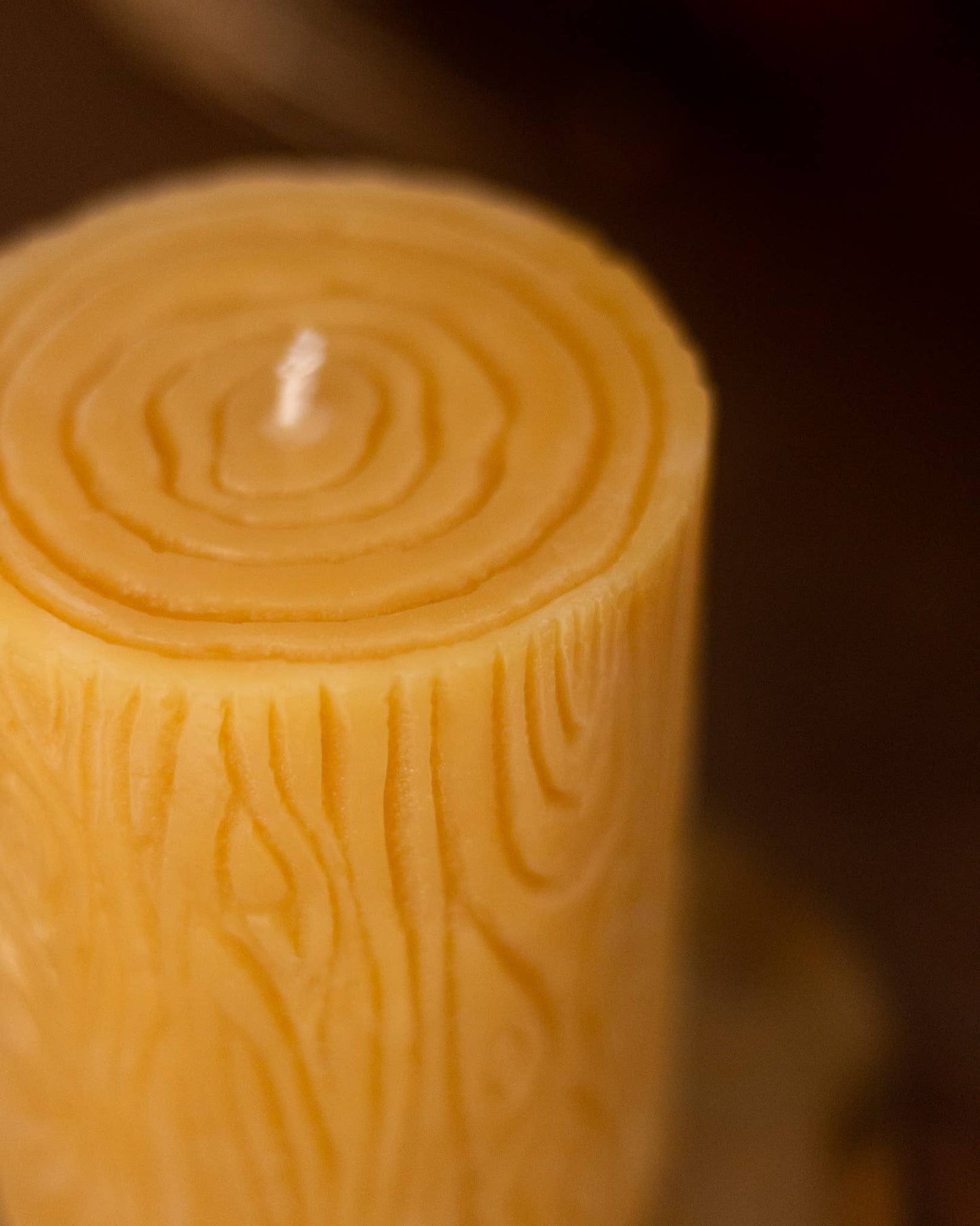 Stump Beeswax Pillar Candle
