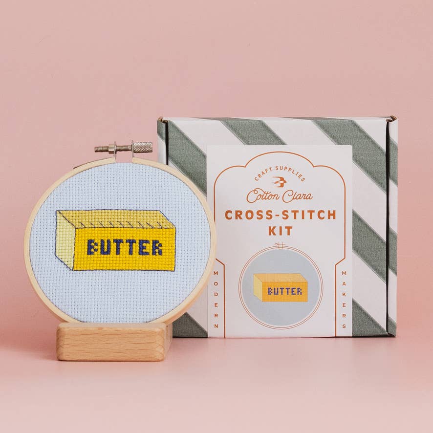 Butter Believe It, Cross Stitch Kit for Beginners