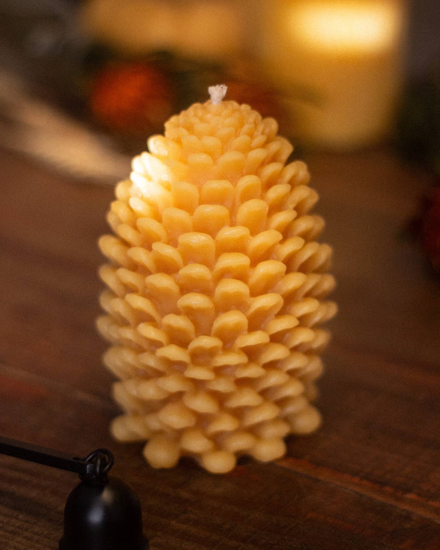 Large Pinecone Shaped Beeswax Candle