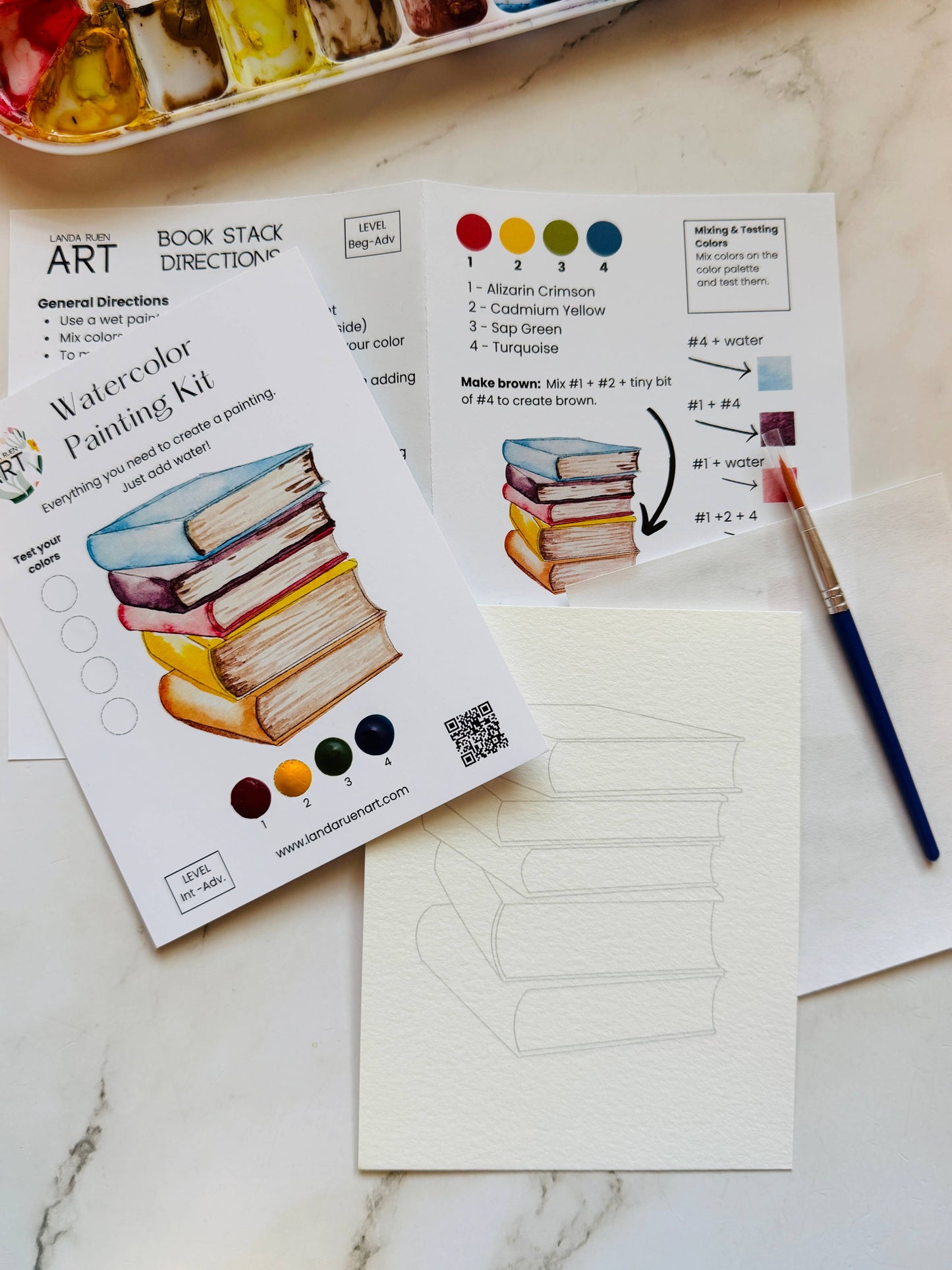 Book Stack Watercolor Kit