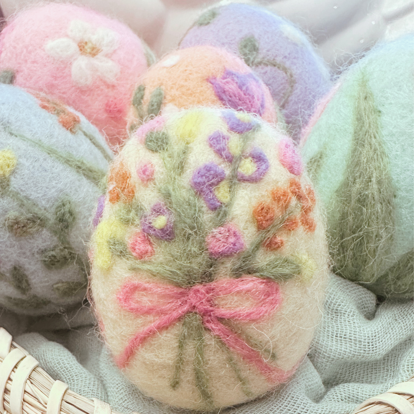 Painting-with-Wool Needle Felted Easter Eggs