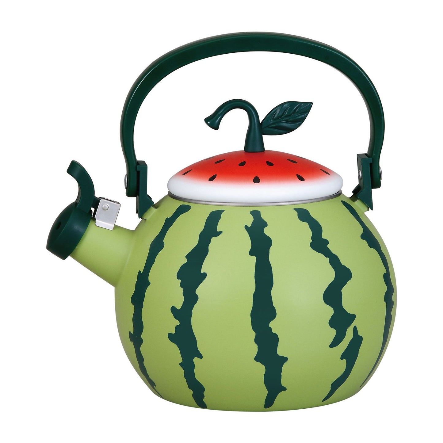 UPware Enamel on Steel Whistling Tea Kettle, Stovetop Teakettle (1.6 Quart, Watermelon)