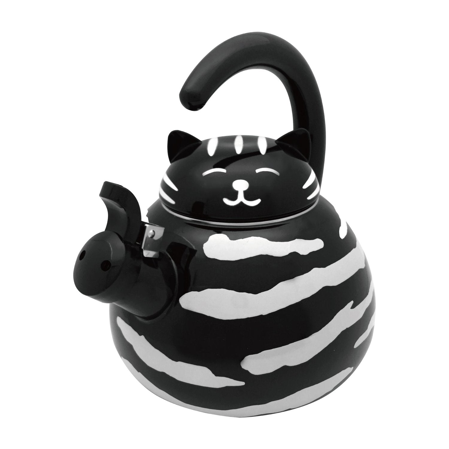 UPware 2.1 Quart Enamel-on-Steel Whistling Tea Kettle (Black Cat)