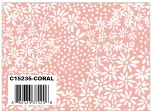 A Walk on the Prairie Coral Silhouette Floral, Fabric by the Yard