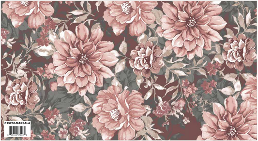 A Walk on the Prairie Signature Floral Marsala, Fabric by the Yard