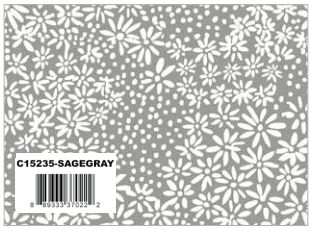 A Walk on the Prairie Sage Gray Silhouette Floral, Fabric by the Yard