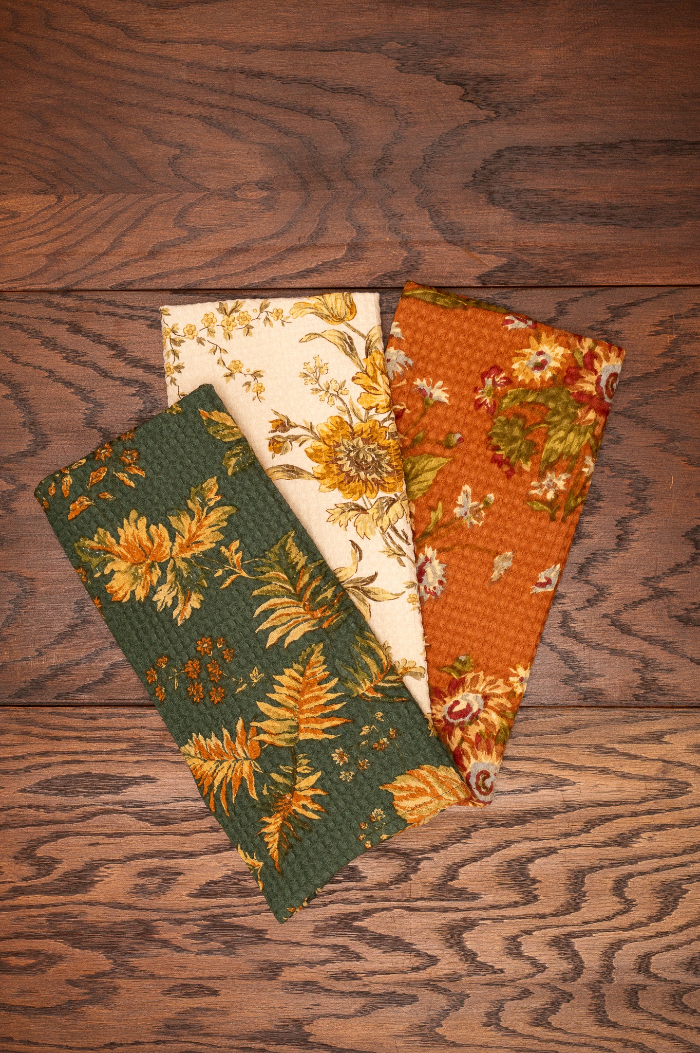 Marguerite & Musical Floral Tea Towels Bundle, Set of 3