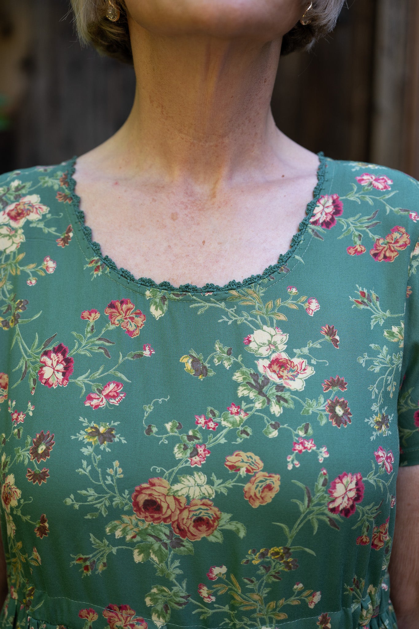 The Allison Fancy Flounce Dress in Fern & Flower