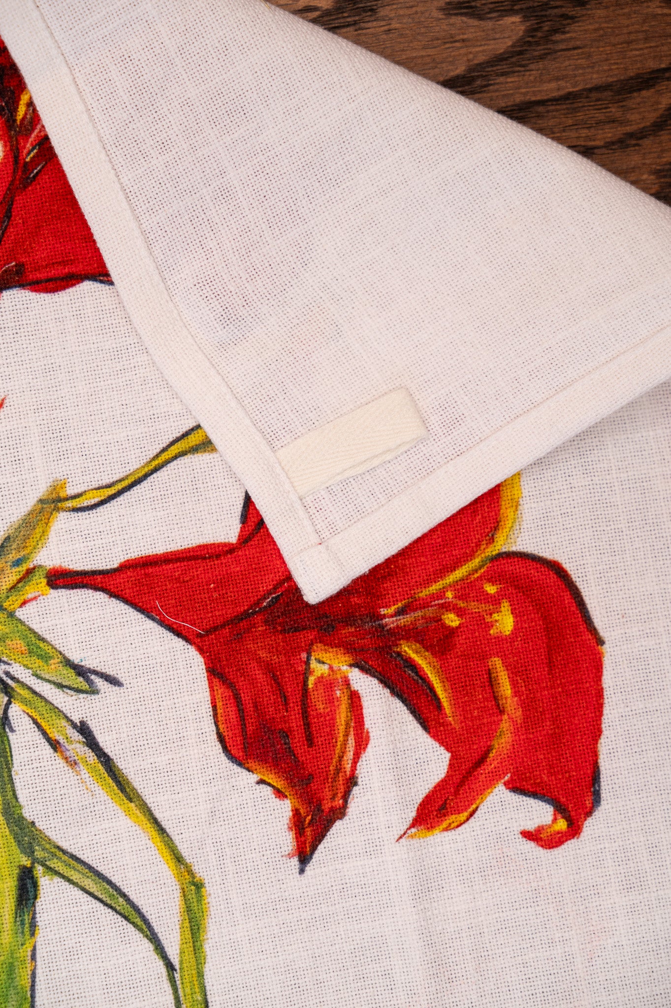 Amaryllis Watercolor Tea Towel