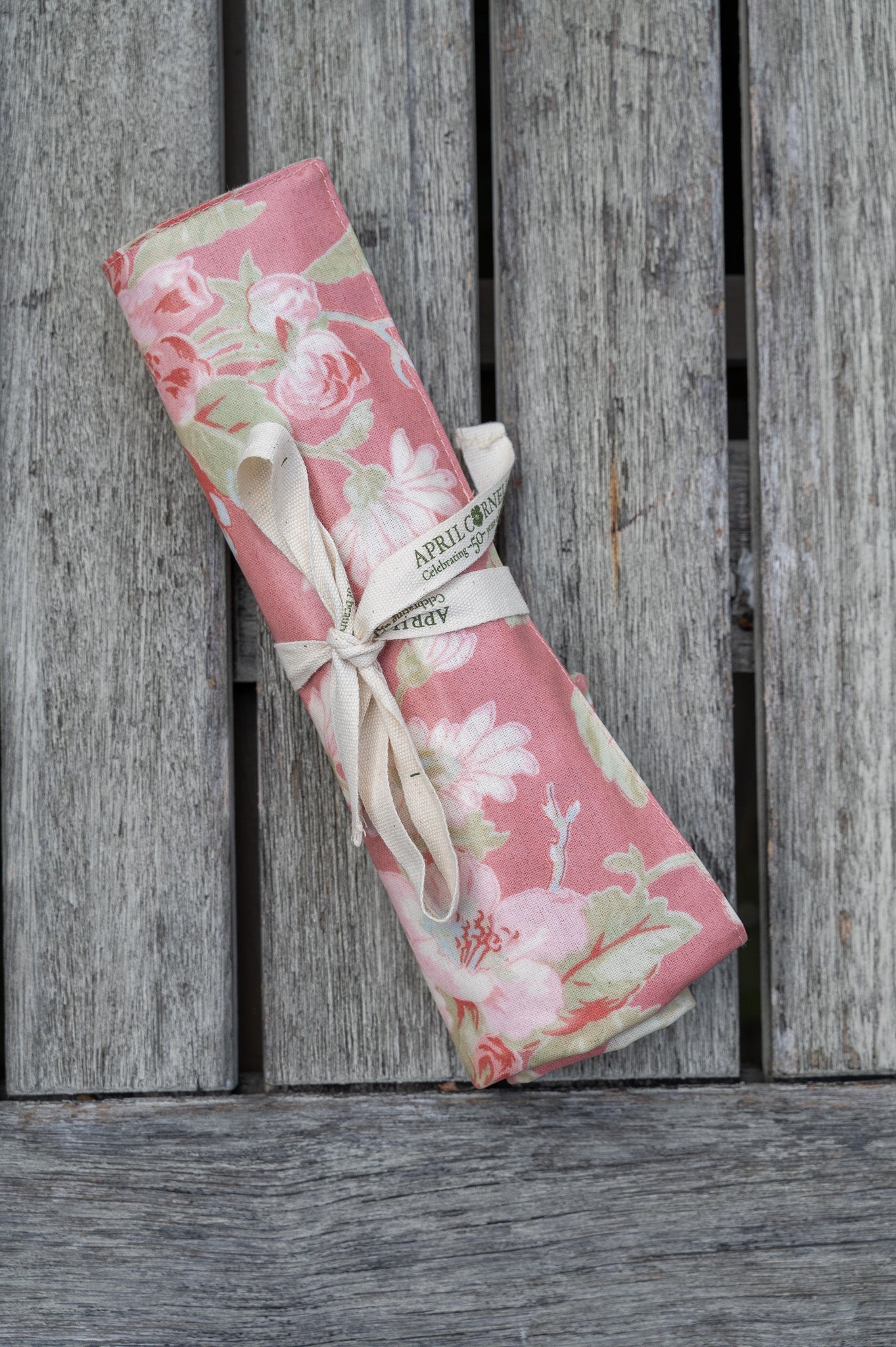 Apple Blossom Oil Cloth Paint Brush Wrap