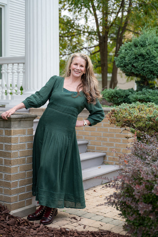 The Bespoke Dress in Forest Green