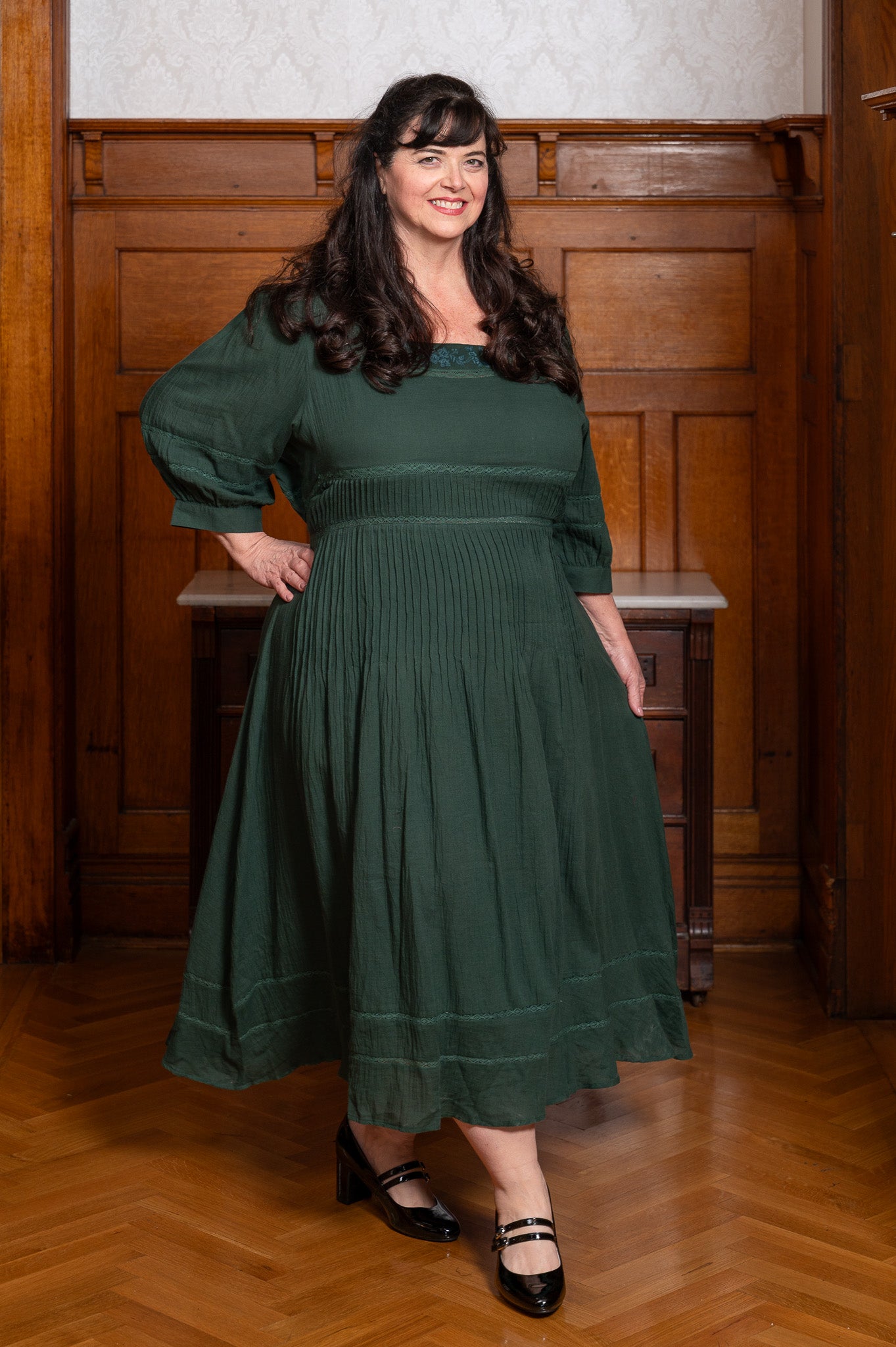 The Bespoke Dress in Forest Green
