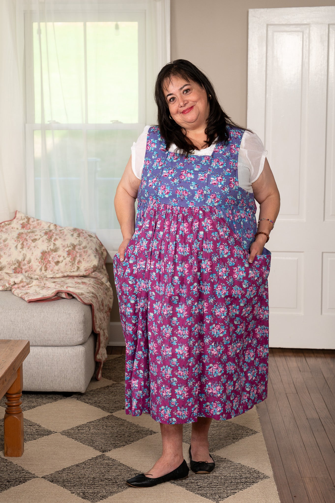 Elizabeth Garden Patchwork Pinafore Dress