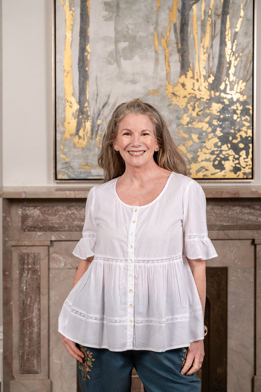 Bianca Blouse in Broken White
