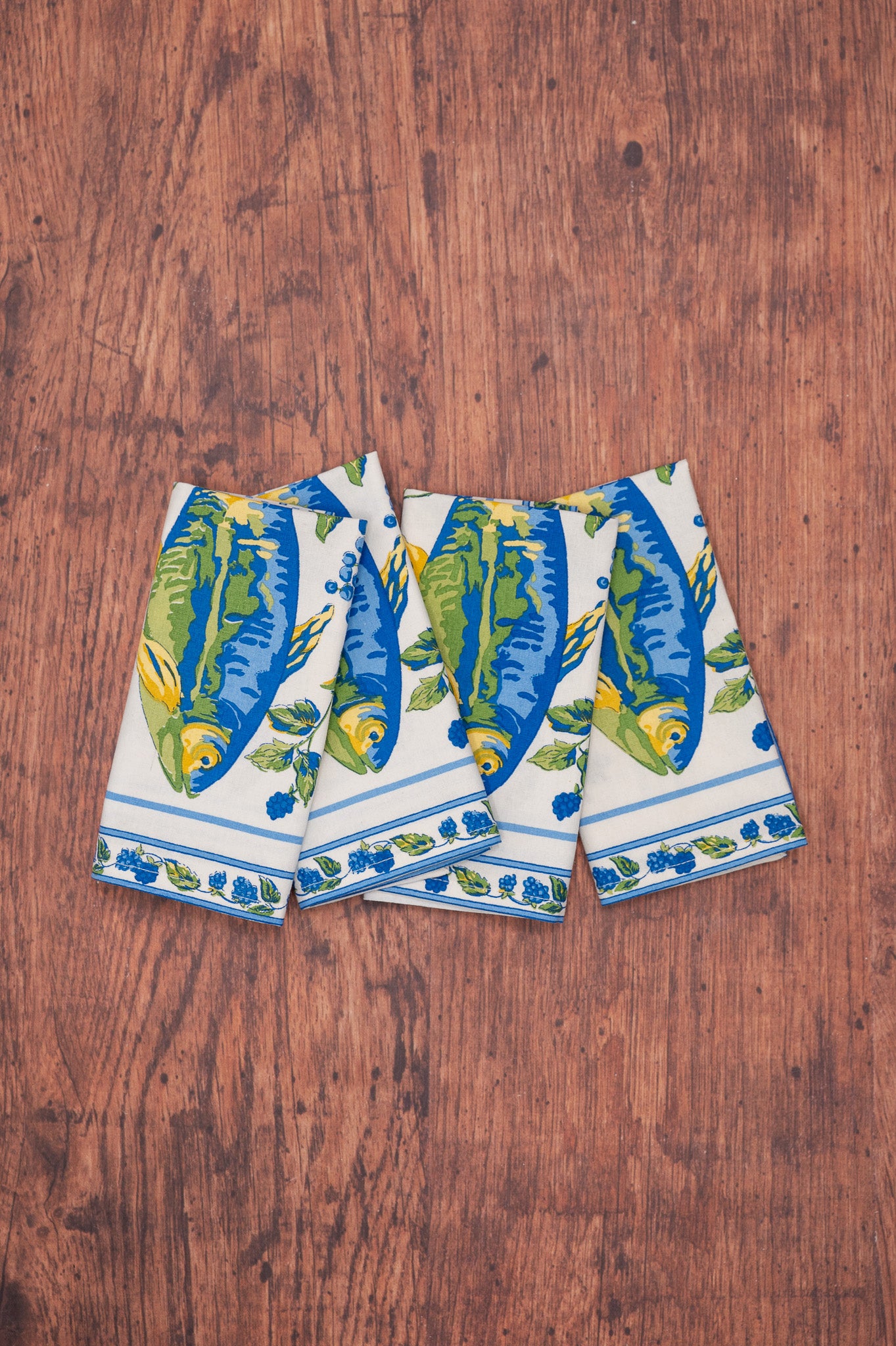 Blackberry Trout Luncheon Napkins, Set of 4