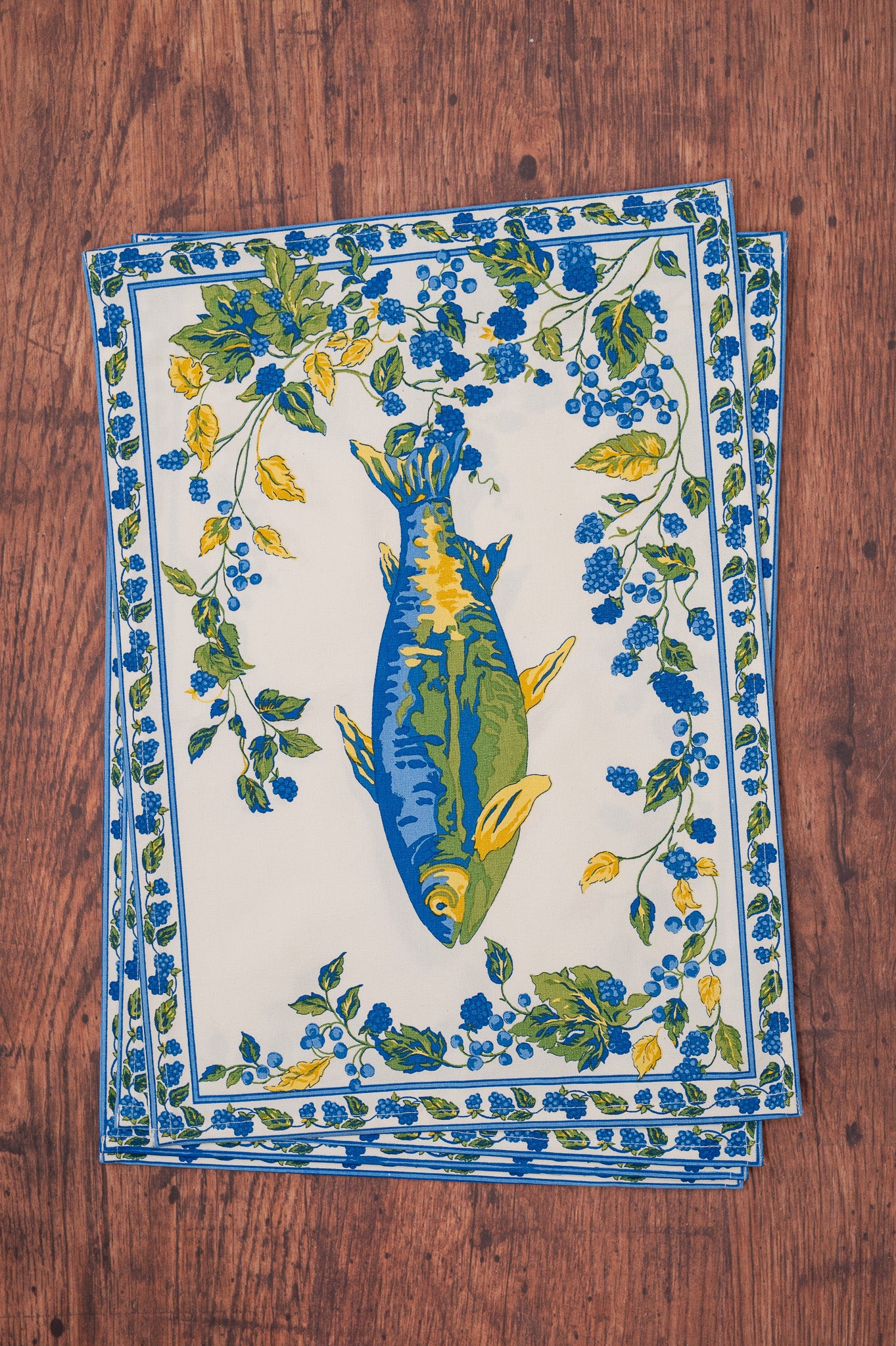 Blackberry Trout Canvas Placemats, Set of 4