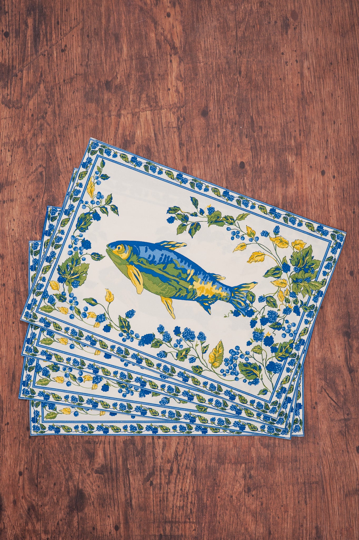 Blackberry Trout Canvas Placemats, Set of 4