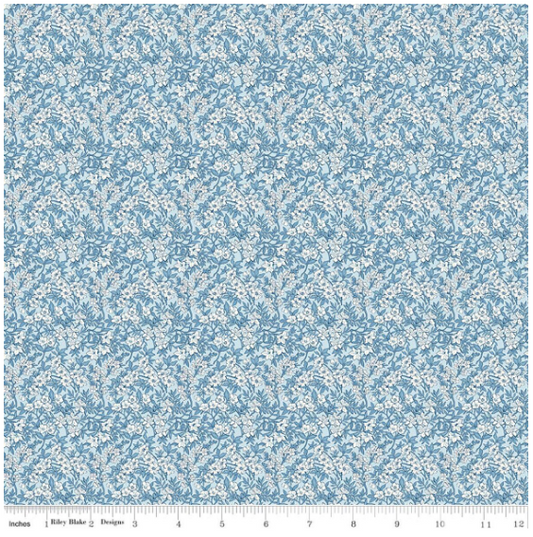 Daybreak on the Prairie Blue Spring Floral, Fabric by the Yard
