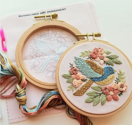 Bluebird Beauty Beginner's Hand Embroidery Kit
