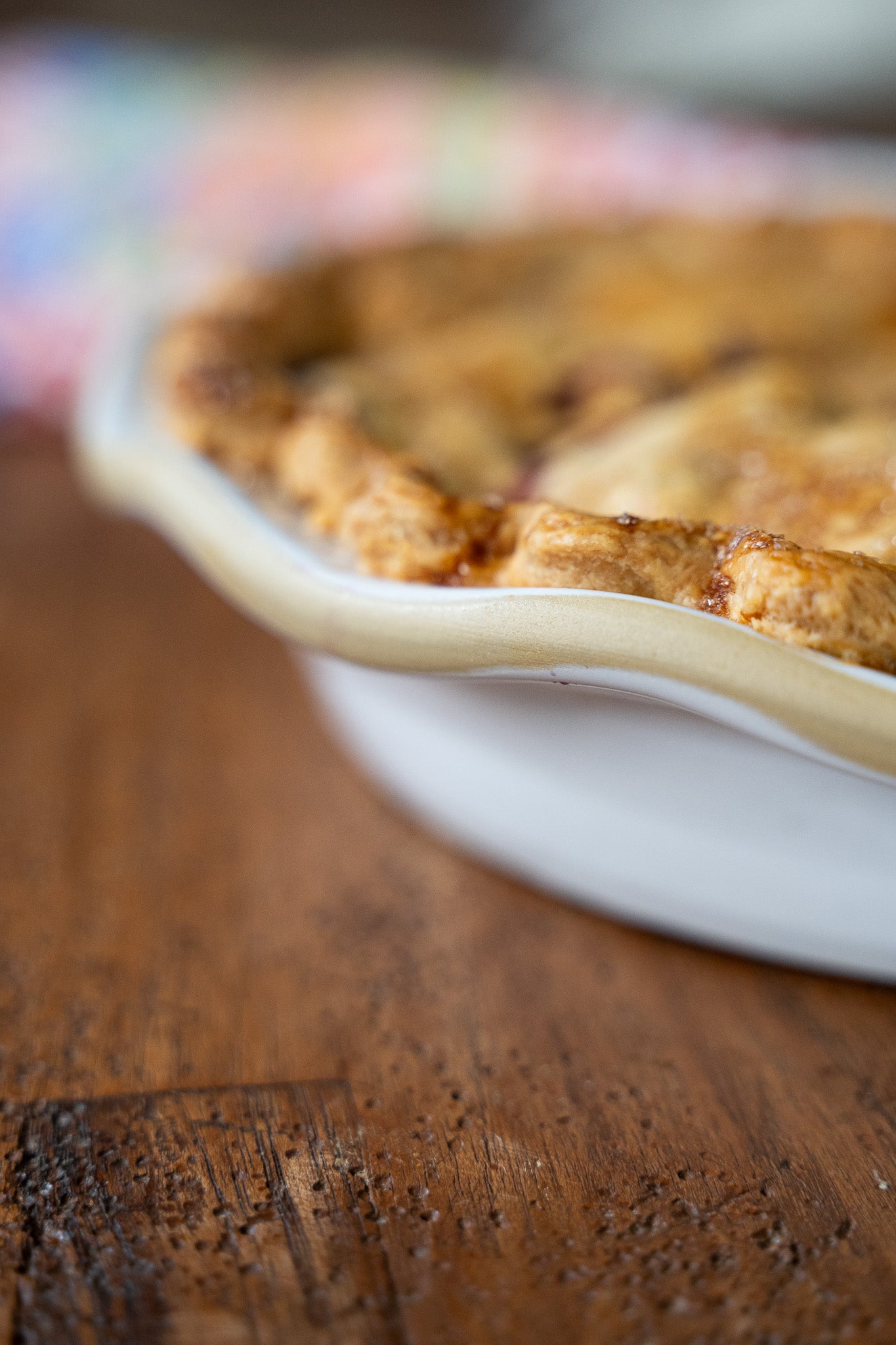 The Brookline Frilly Pie Plate in Ivory
