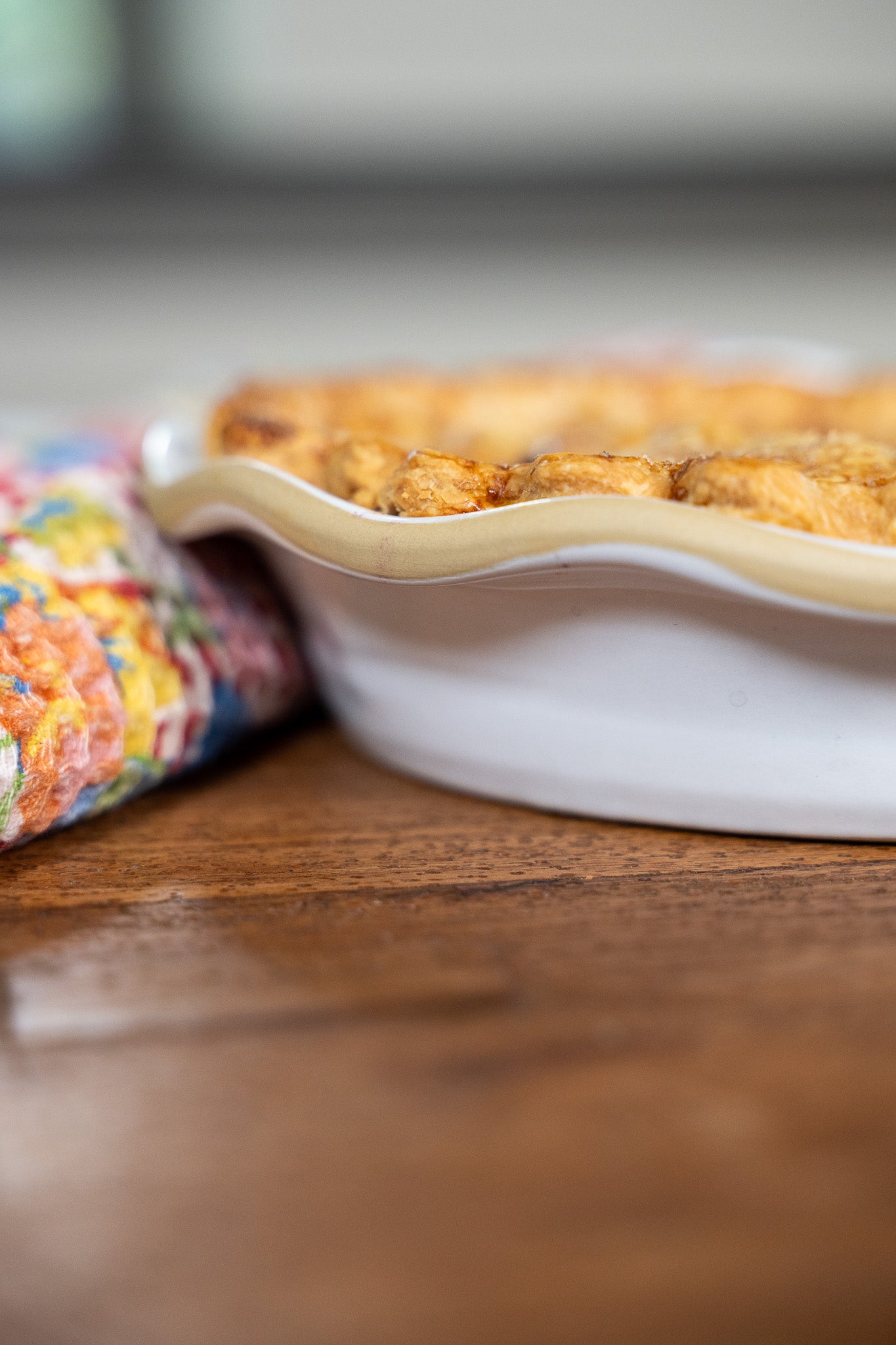 The Brookline Frilly Pie Plate in Ivory