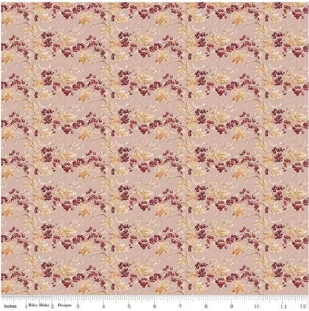 Evening on the Prairie Prairie Berries Blush, Fabric by the Yard