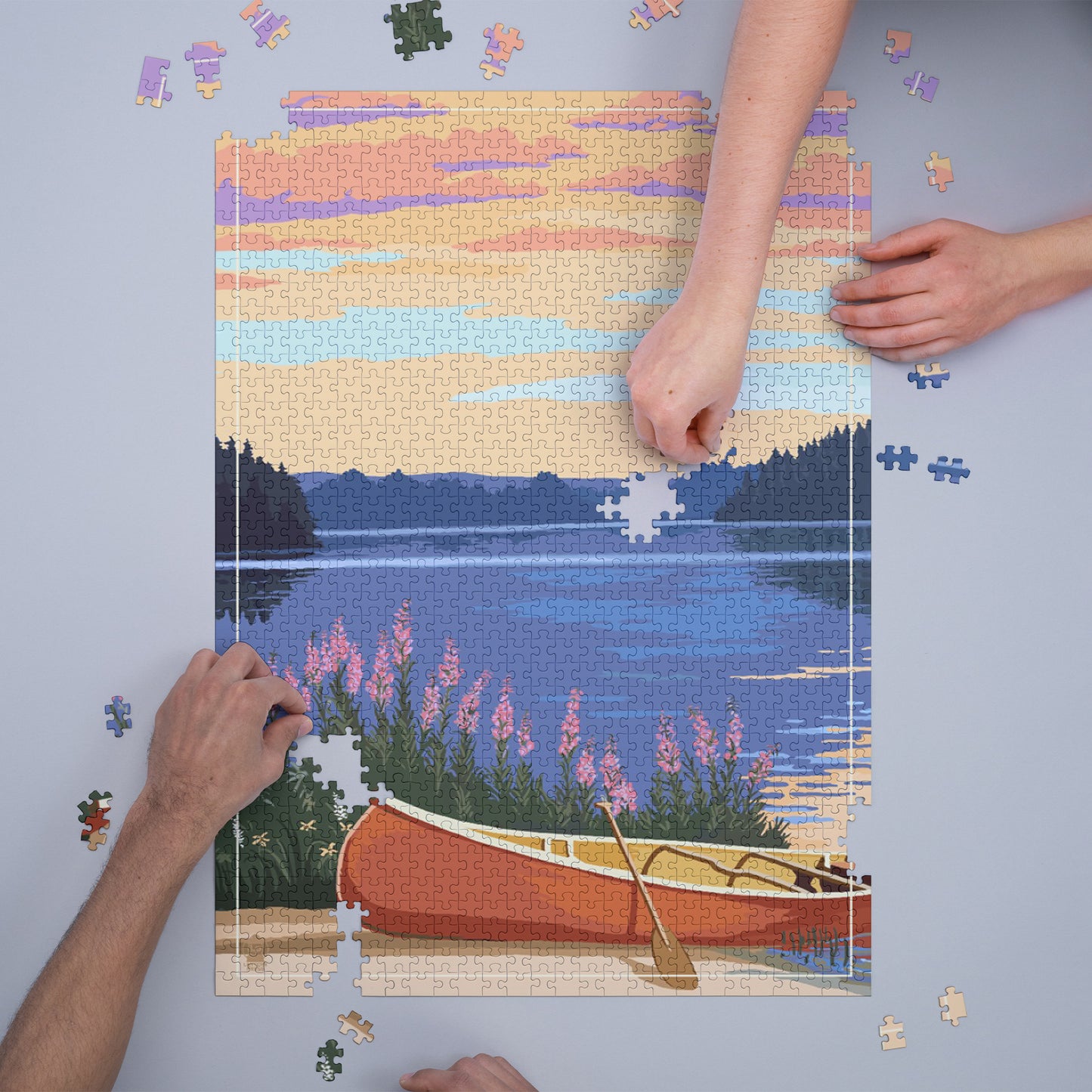 Scenic Morning by the Lake Jigsaw Puzzle