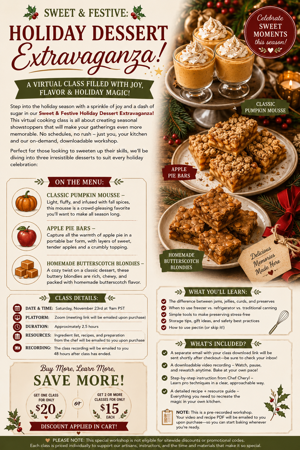 Better Than Store Bought: Bake the Season Bright – Festive Holiday Desserts! 🍂🎄 (Digital Edition)