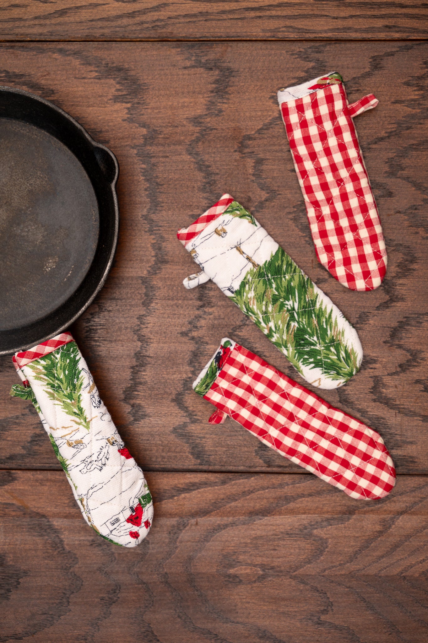 Christmas Cottage Skillet Handle, Set of 4