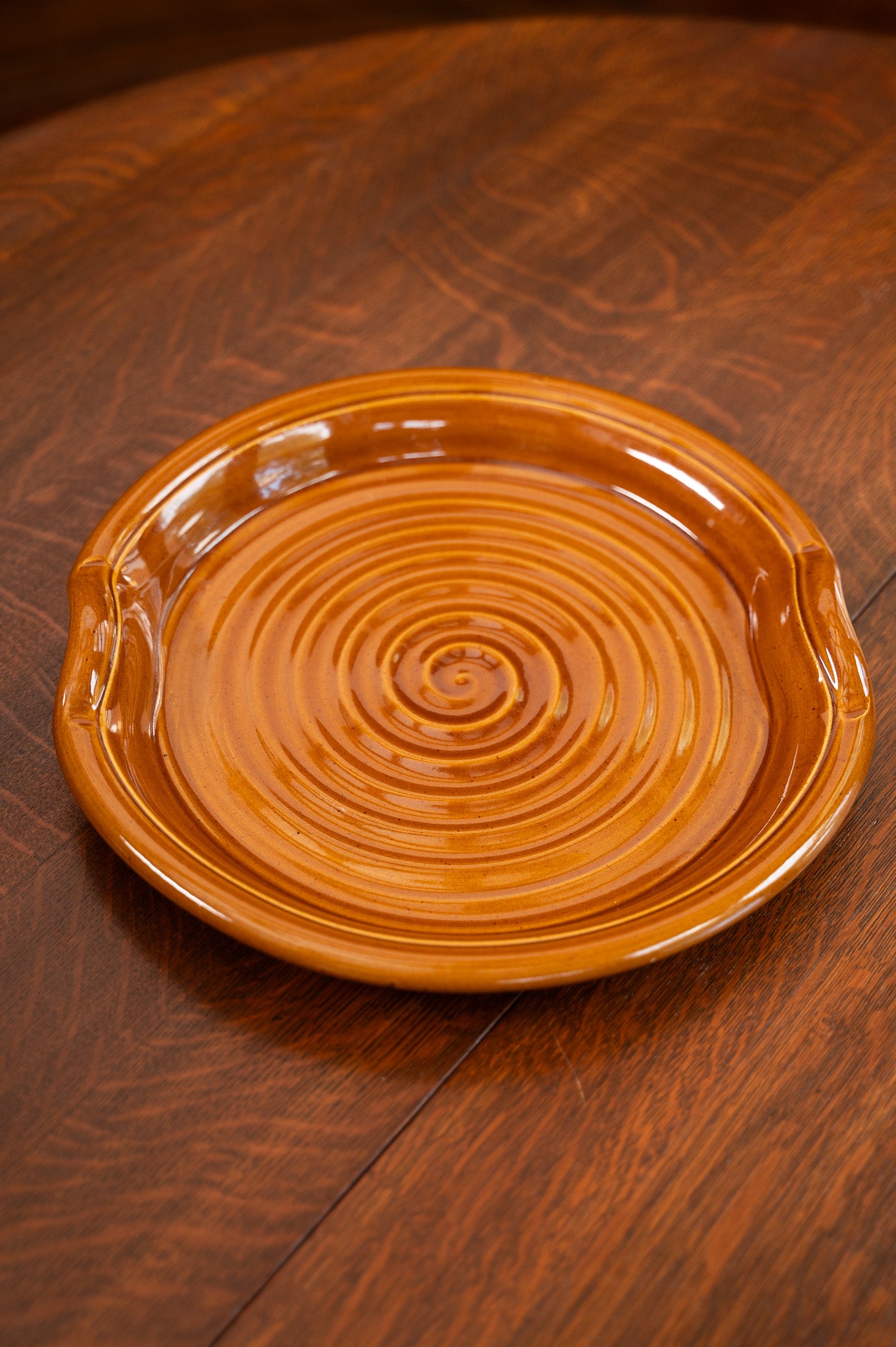 Cinnamon Glaze Ceramic Handled Serving Platter