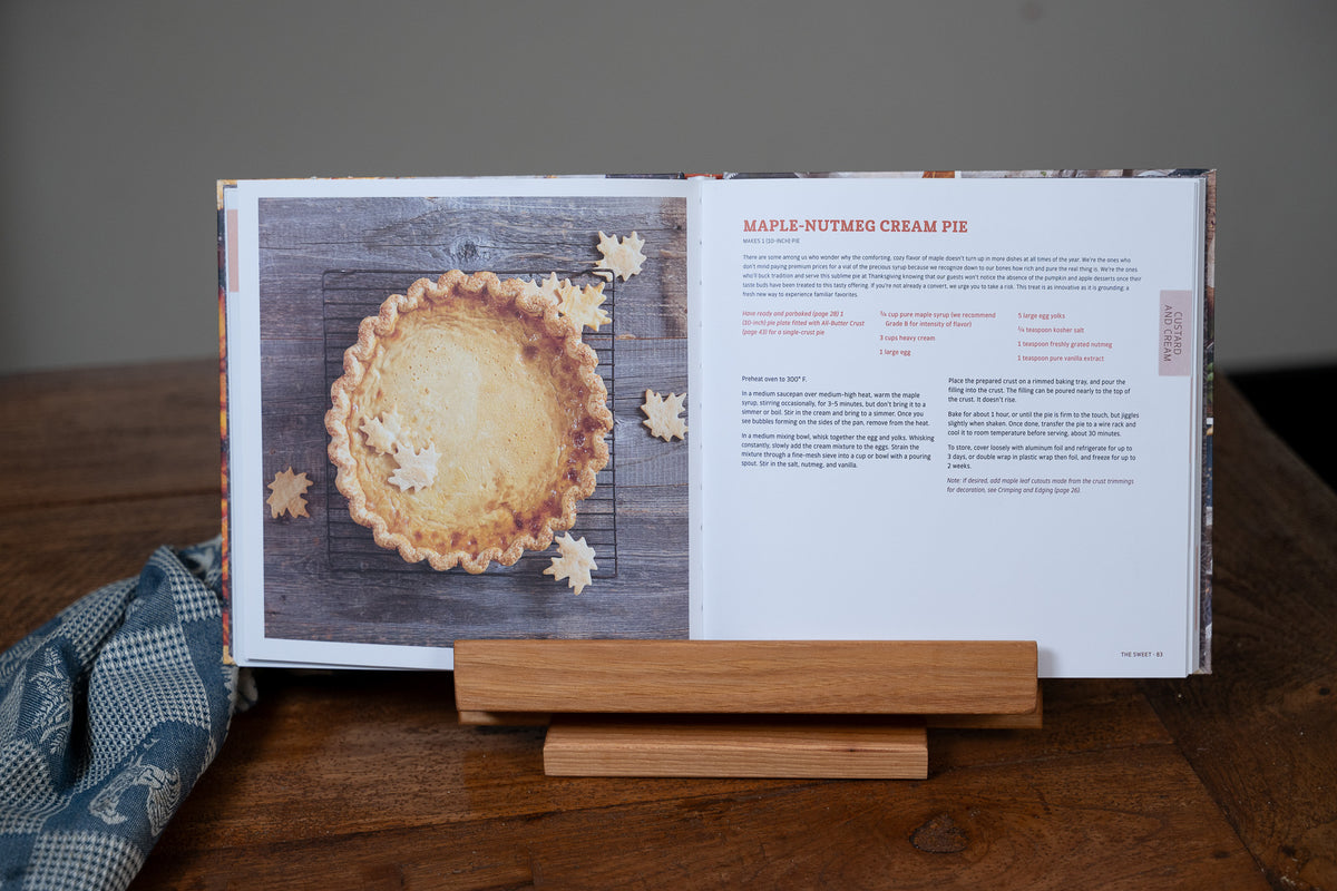 A Prairie Song Hickory Wood Cookbook & Tablet Holder