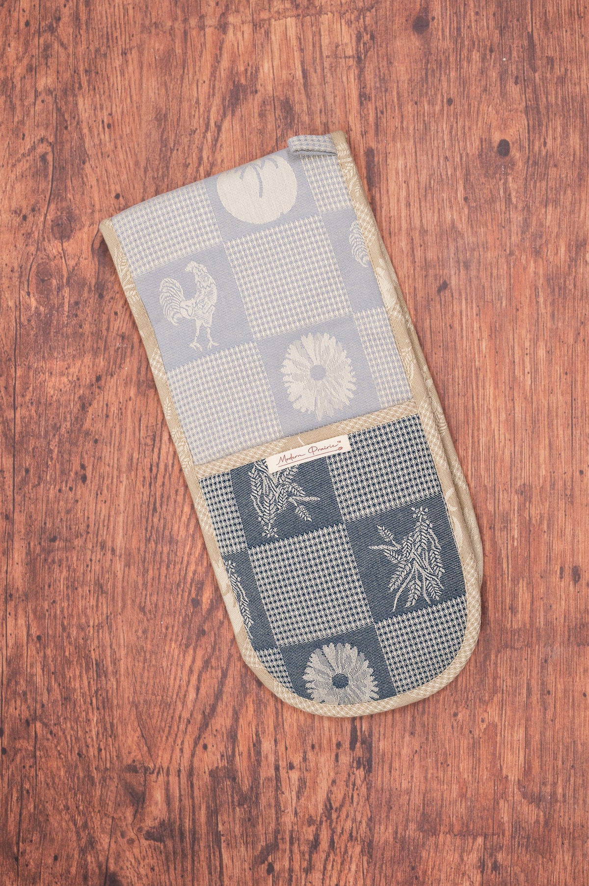 Prairie Kitchen Jacquard Double Pot Mitt in Cool