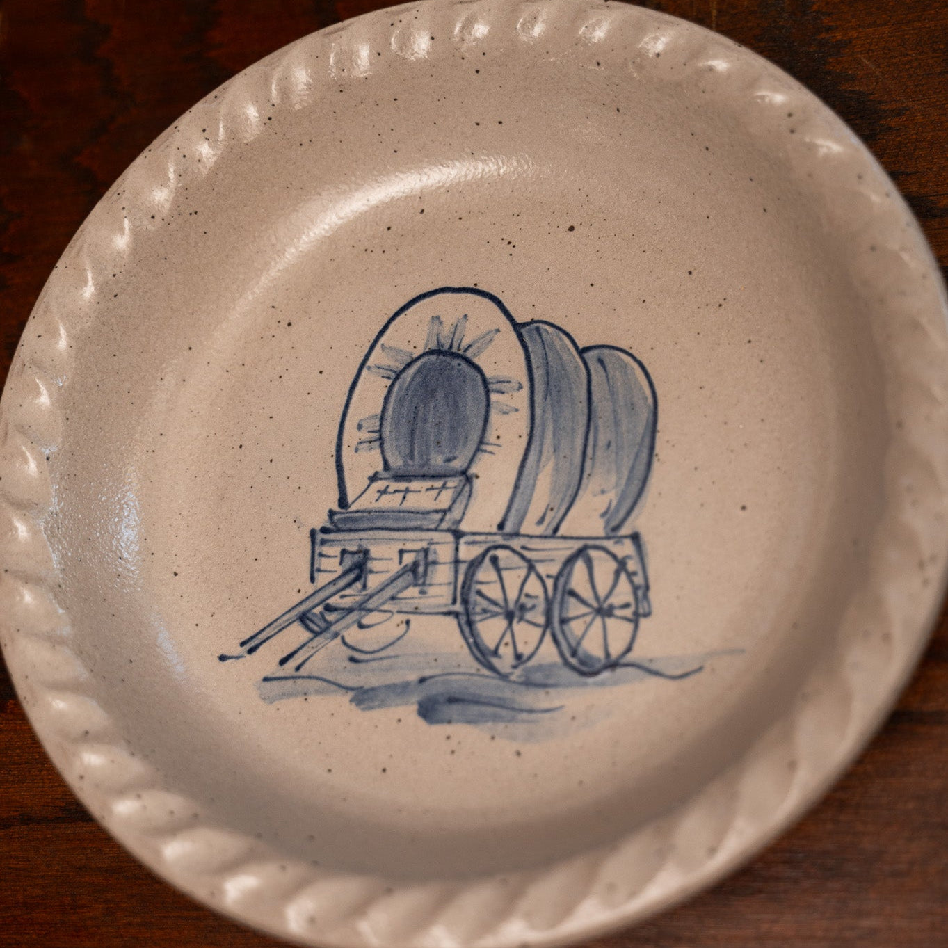 Little House Lover's Pie Plate- Covered Wagon