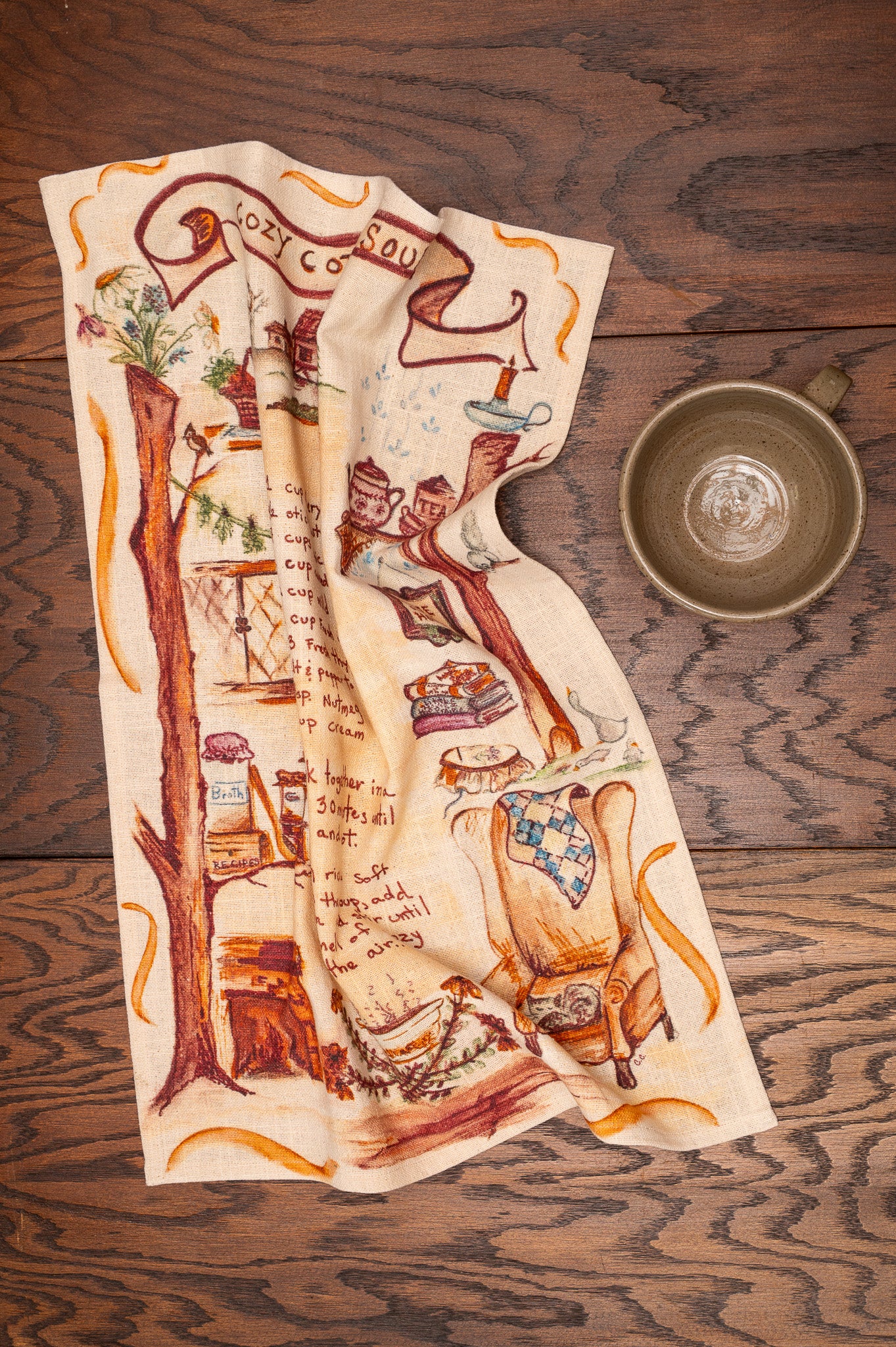 Cozy Cottage Soup Tea Towel