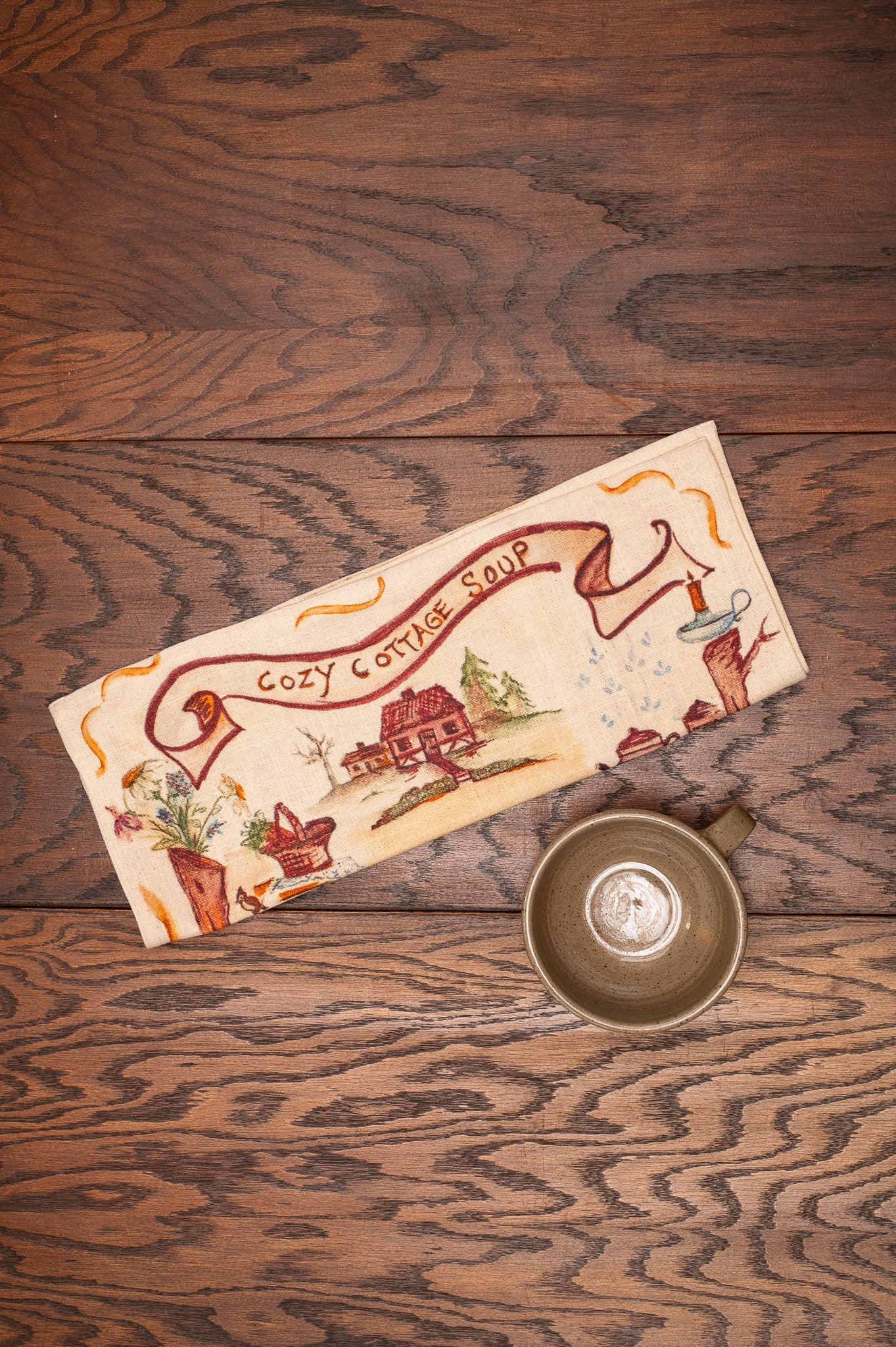 Cozy Cottage Soup Tea Towel