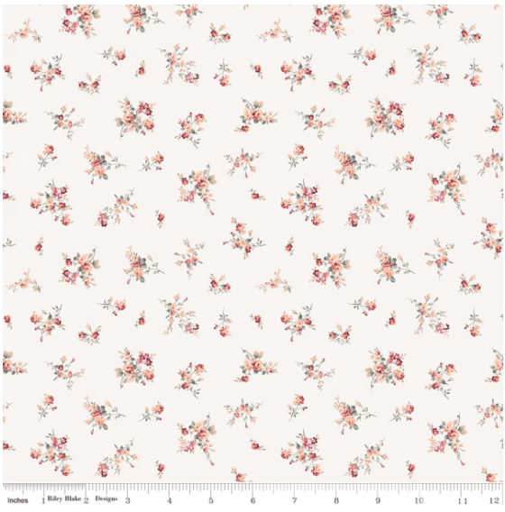 Daybreak on the Prairie Cream Bouquet, Fabric by the Yard