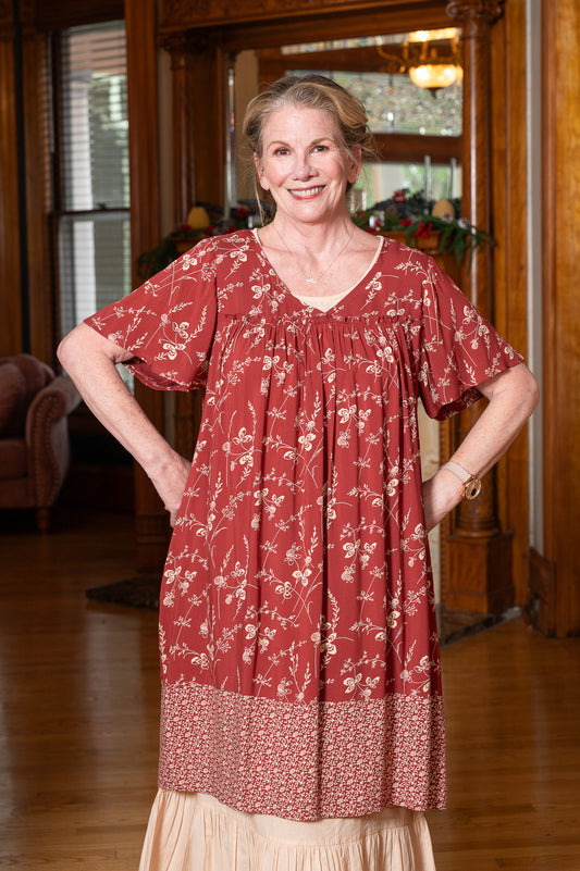 The Clover Tunic Dress in Baroque Rose