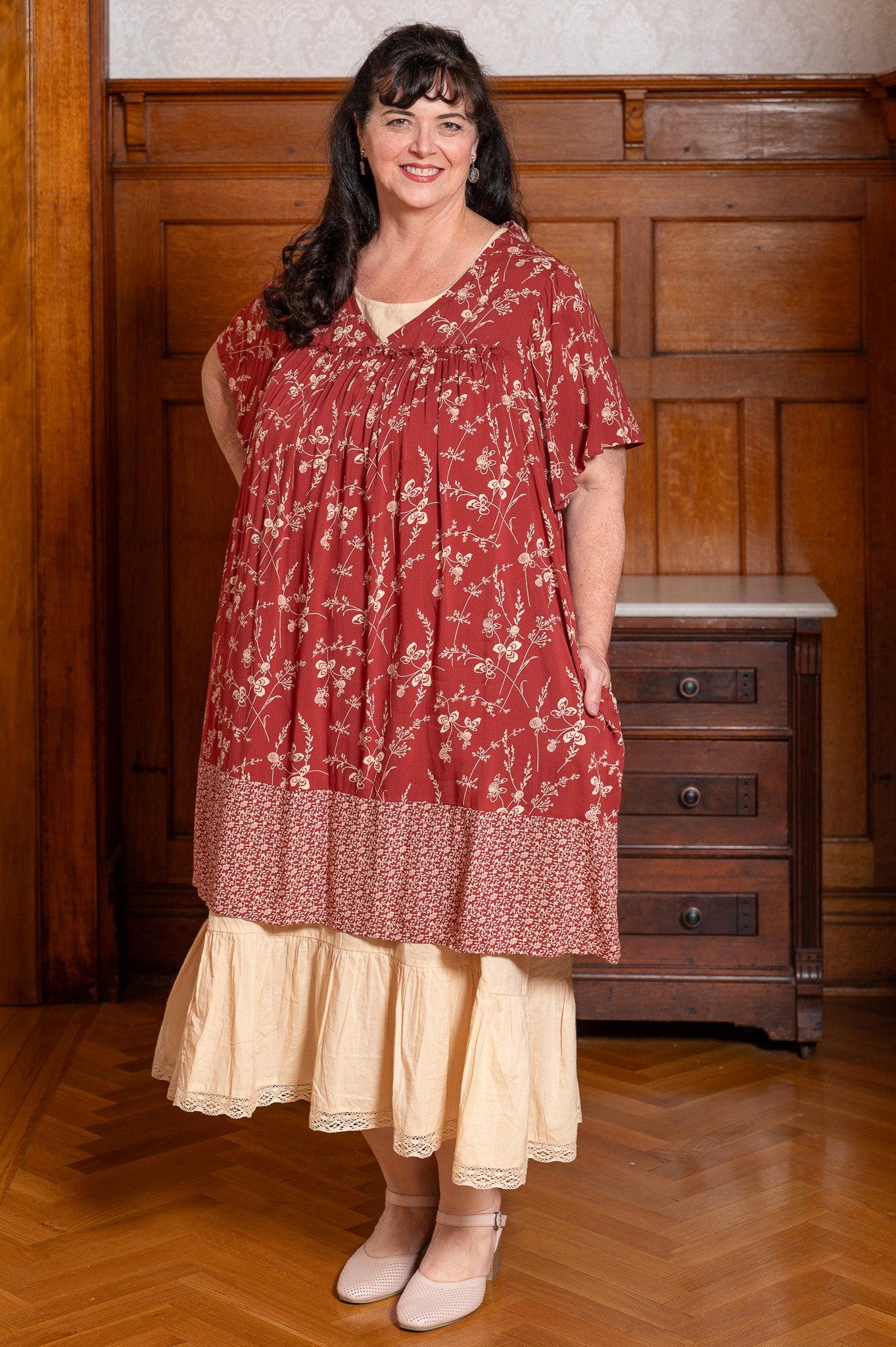 The Clover Tunic Dress in Baroque Rose