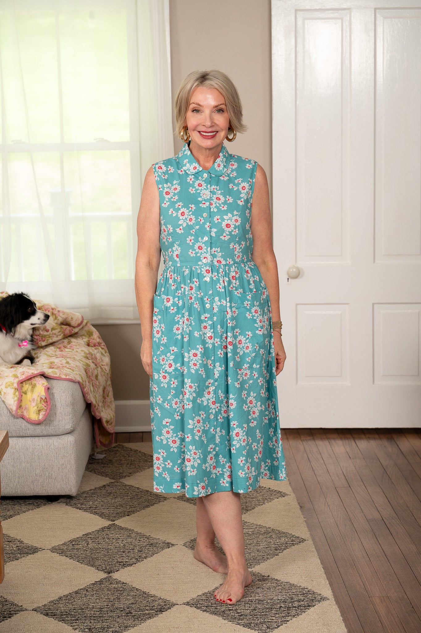 April Cornell Women's The Daisy Mae Dress, Turquoise, XS