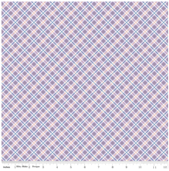 Daybreak on the Prairie Plaid Purple, Fabric by the Yard