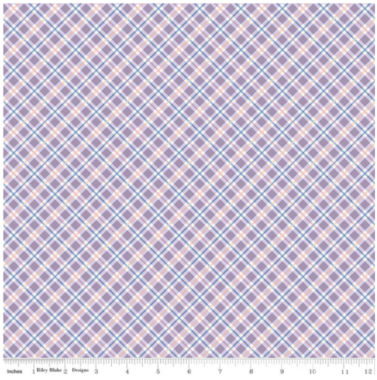 Daybreak on the Prairie Plaid Purple, Fabric by the Yard