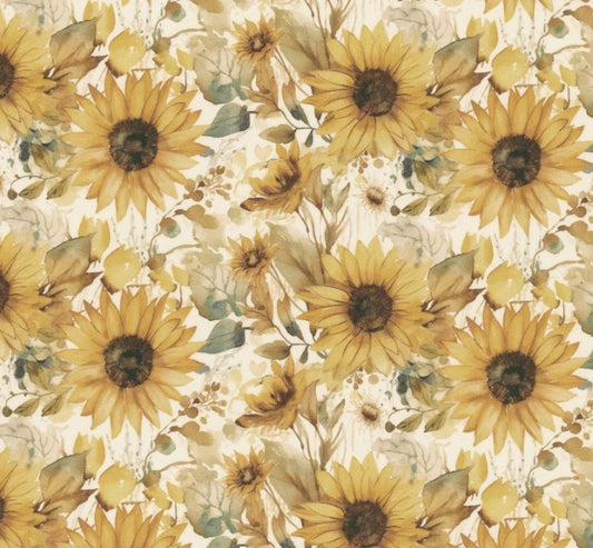 Evening on the Prairie 108" Wide Sunflower, Fabric by the Yard