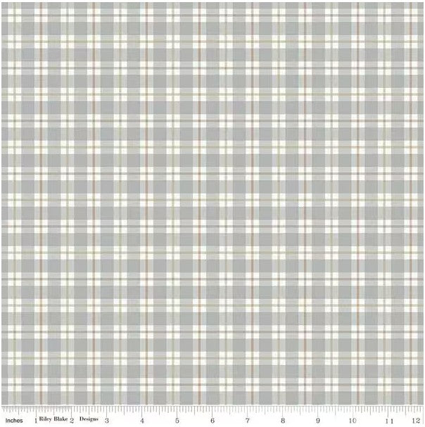 Evening on the Prairie Picnic Plaid Stone, Fabric by the Yard