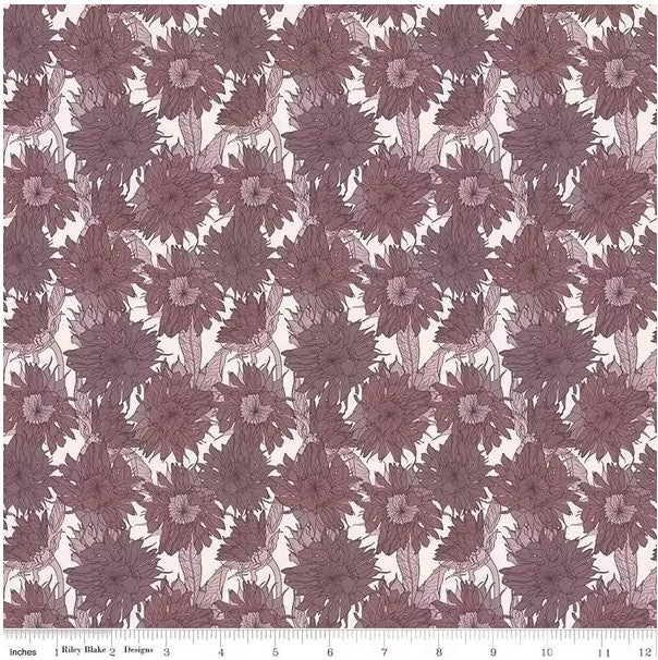 Evening on the Prairie Sunflower Grape, Fabric by the Yard