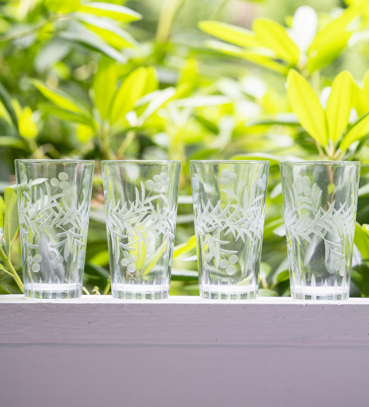 Fleur Drinking Glasses, Set of 4