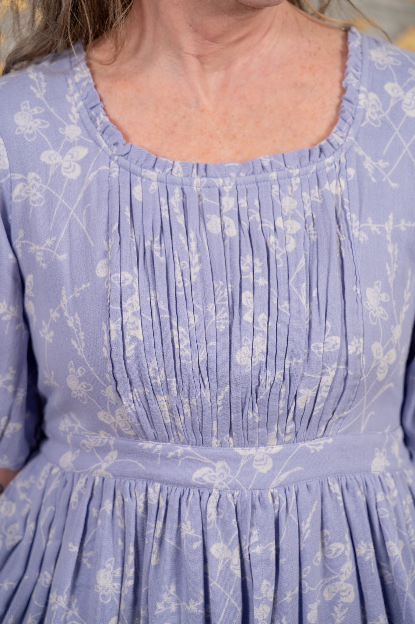 April Cornell Women's Periwinkle Cotton Slub Dress, White/Periwinkle Size M April Cornell Women's Periwinkle Cotton Slub Dress, White/Periwinkle Size M