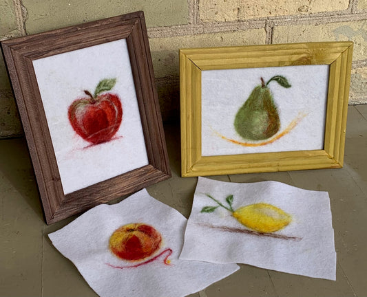 Take A Poke At Fruits - Lemon & Peach Needle Felting Kit