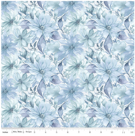 Daybreak on the Prairie Blue Floral, Fabric by the Yard