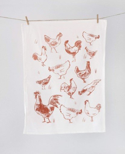 Free Range Chickens Tea Towel