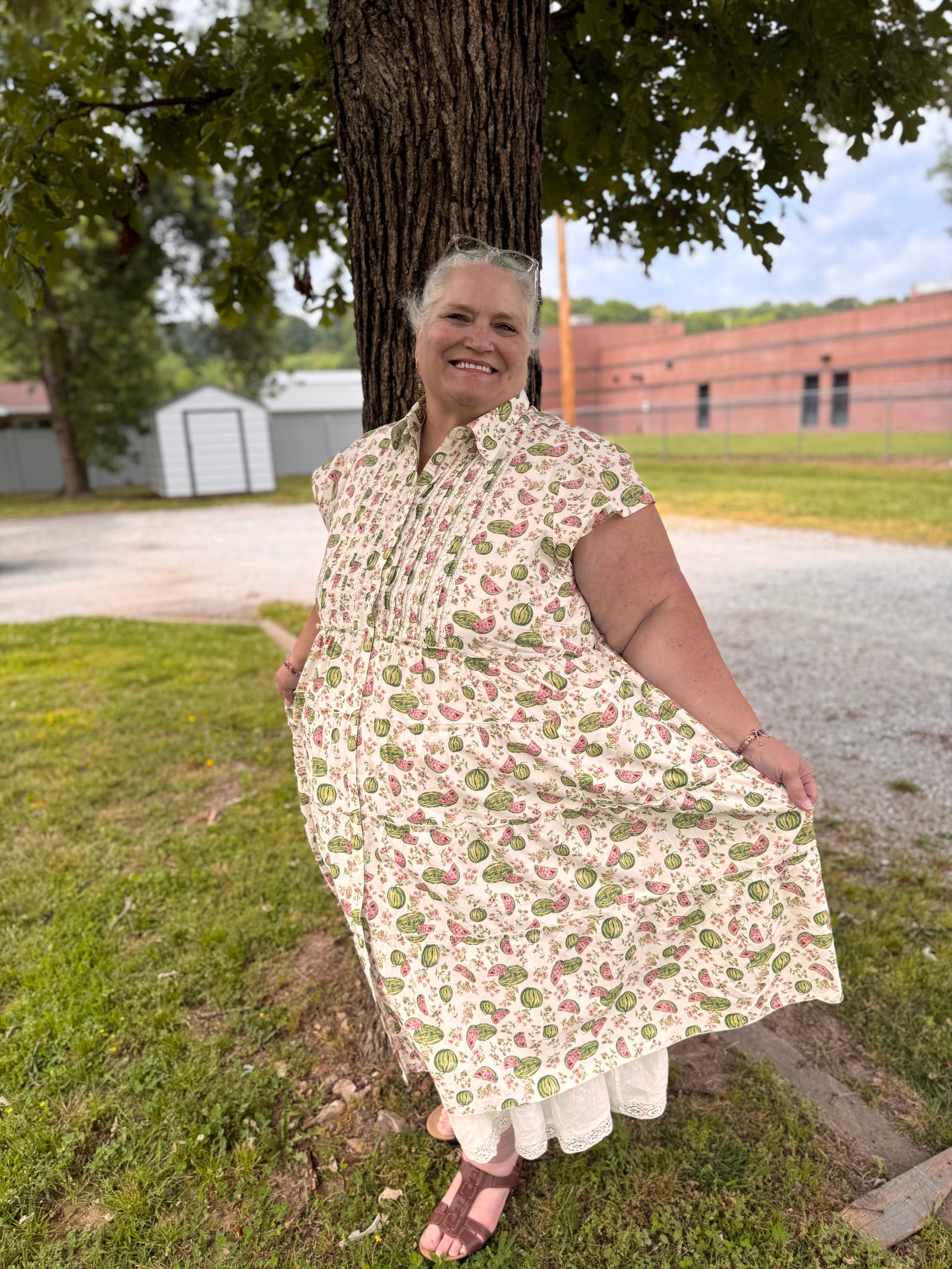 April Cornell Sweet Watermelon Dress for Women, Size L